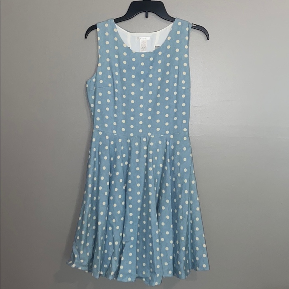 esley blue polka dot dress